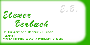 elemer berbuch business card